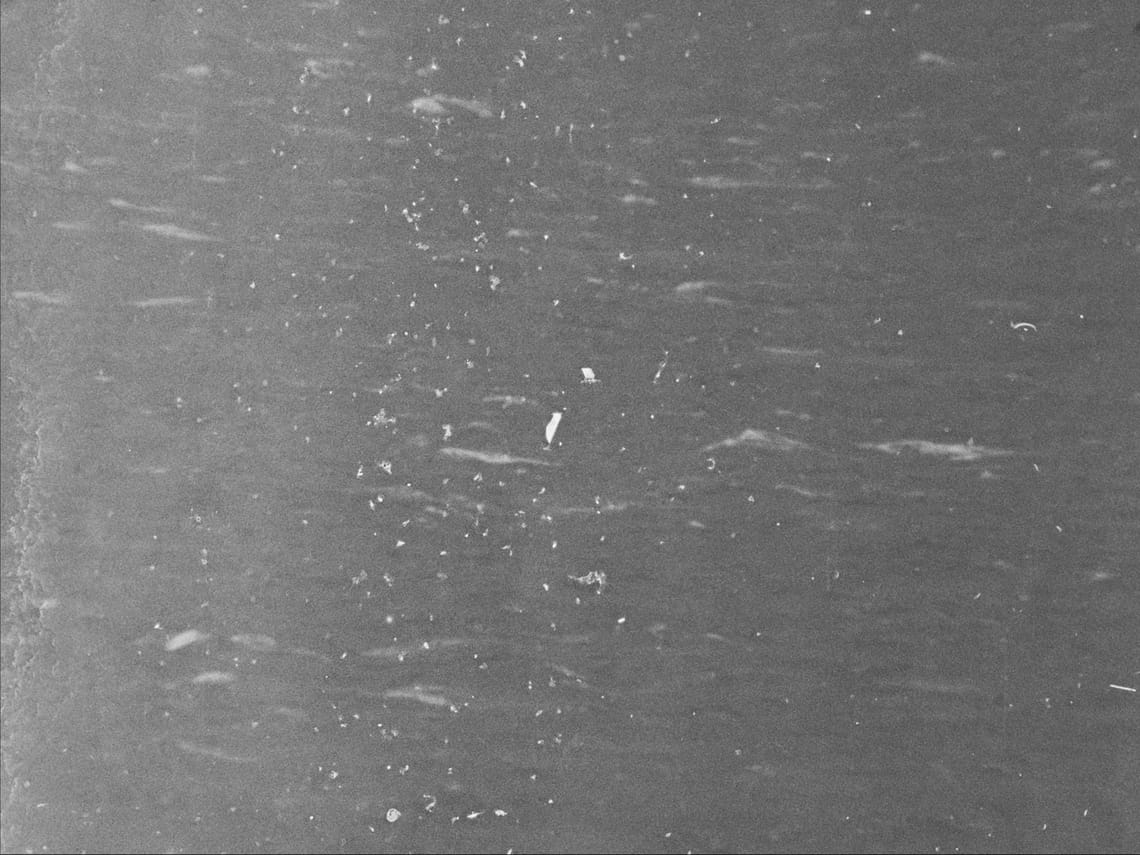 waves raised by wind on the North Atlantic ocean, visibly scratched image tainted by oil of cotoneaster 